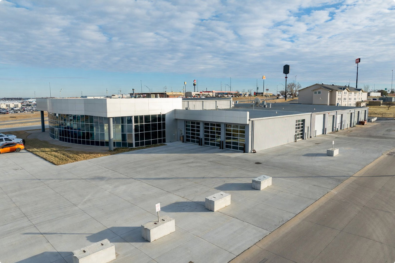 Concrete parking lot building in Hickory, NC